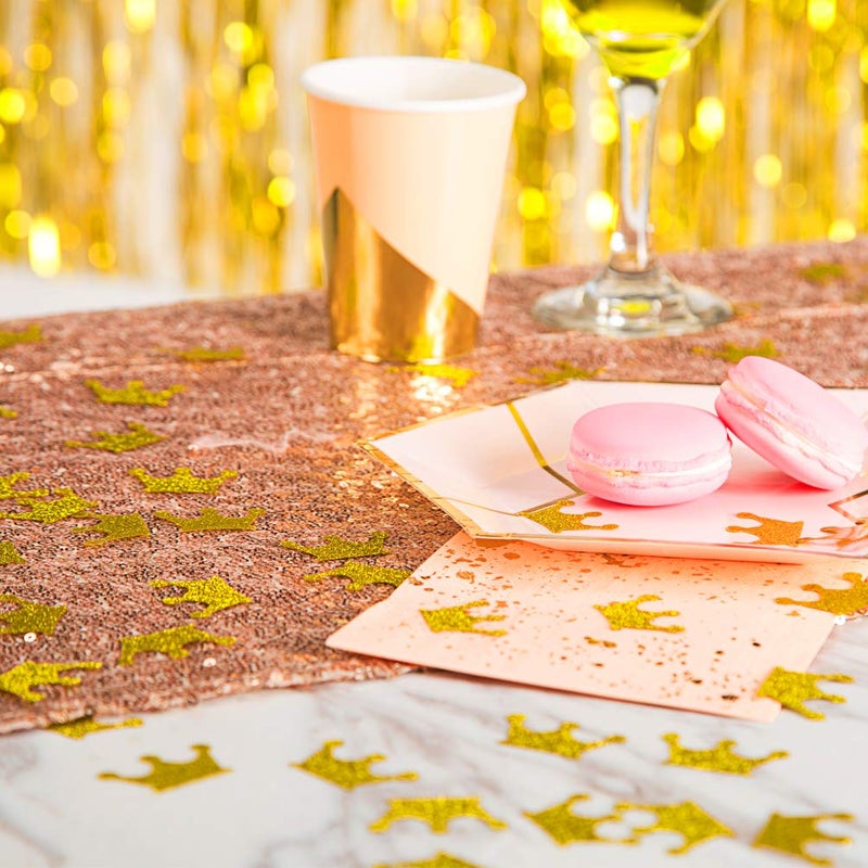 MOWO Gold Crown Confetti Table Decor and Party Wedding Event Decor, Gold Glitter, 200 Count - Image 5